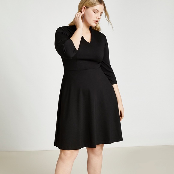Eloquii Dresses & Skirts - NWT ELOQUII Black V-Nevk A-Line Dress 16
